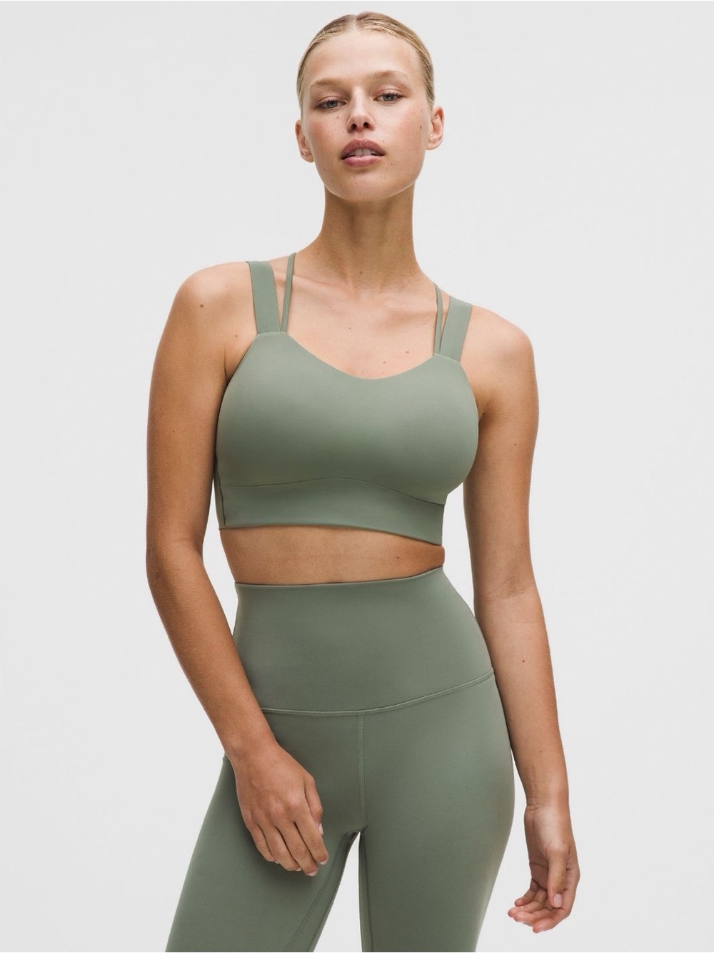 lululemon athletica Double-Strap Seamless Sports Bra in Sage